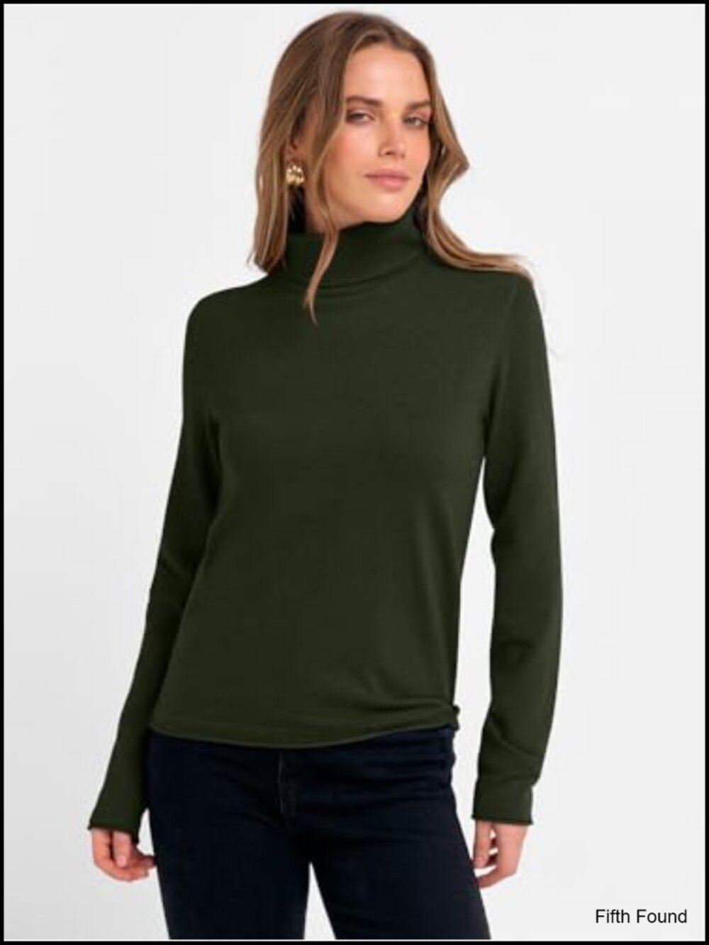 Women's Wool Blend Turtleneck Sweater Long Sleeve Pullover Knit Top - Picture 2 of 6